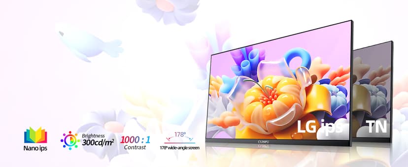 CUNPU 27 Inch Touchscreen Monitor, 10 Point Touch, FHD 1080P 60Hz Nano IPS Screen, 100% SRGB, VESA Wall Mountable, Tilt Adjustment, VGA HDMI for PC, Laptop Business & Work Station