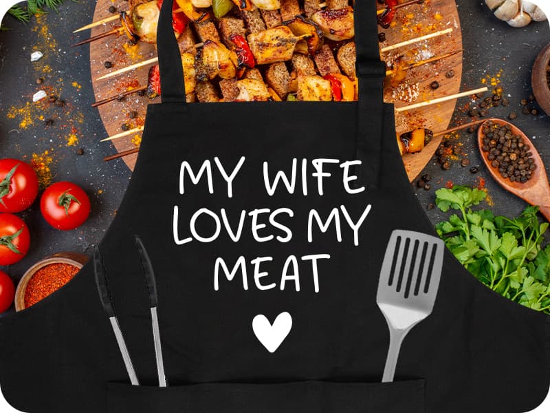 Fairy's Gift Funny Husband Apron, Men's Anniversary Christmas, Cool Birthday Gifts for Him, Husband Gifts from Wife, Manly Presents for Men, Grilling Kitchen Aprons with Pockets for Cooking Hubby Him