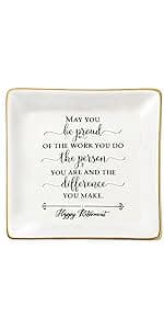 JoycuFF Friend Gifts for Women Marble Ceramic Ring Dish Trinket Tray-Gifts for Best Friend Birthday Christmas