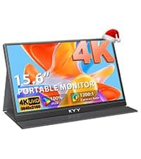 KYY Portable Monitor 15.6inch 1080P FHD USB-C, HDMI Computer Display HDR IPS Gaming Monitor w/Premium Smart Cover & Screen Protector, Speakers, for Laptop PC MAC Phone PS4 Xbox Switch