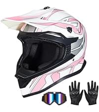 Youth Kids Dirt Bike Helmets Motocross Offroad ATV BMX MX Dirtbike Motorcycle Helmet J-01 with Goggles and Gloves DOT Approved