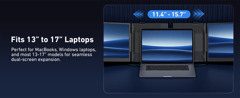 Vixtan 14" Triple Laptop Screen Extender, 3.0 lbs Lightweight FHD IPS Portable Monitor for Laptop, USB-C Plug & Play Multi Screen Attachment for 13-17.3" laptops with Windows/Mac/Chrome