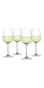 Spiegelau Style Crystal White Wine Glasses Gift Set, Elegant Stemmed Wine Glasses, Stylish Glassware for Dinner Party, Home Bar, Wedding Gifts, Birthday Gifts, Hosting Essentials, 15.5 oz, Set of 4