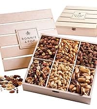 Dried Fruit and Nut Gift Basket, Healthy Assorted Natural Snack Gift Tray, Extra Large Variety Food Tray Party Platter- Easter, Holiday, Birthday, Sympathy, Office, Men, Woman, Him, Her Husband, Wife, Families, Bonnie and Pop