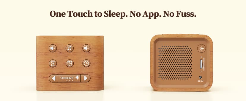 Housbay Wooden Sound Machine Alarm Clock for Bedrooms - Gentle Wake-Up with Birdsong, White Noise for Sleeping, Small Digital Clock for Phone-Free Routine