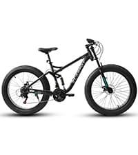 Ecarpat 24/26/27.5 Inch Mountain Bike, Full/Front Suspension Mens Boys Mountain Bike with 21 Speed Steel Frame and Dual Disc Brakes, Adult Sport Bicycle for Trail City Road, Gift Choice