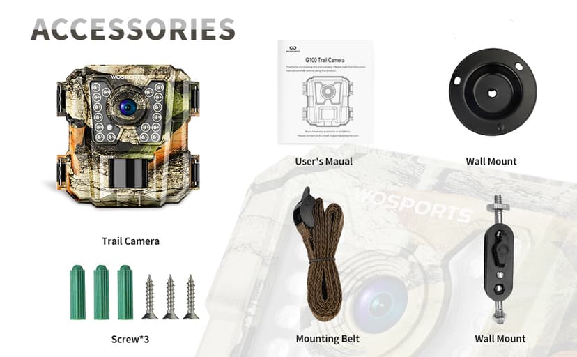 WOSPORTS Mini Trail Camera,24MP 1080P HD Game Camera Motion Activated with IR Night Vision Waterproof Video Deer Cam for Outdoor Wildlife Monitoring