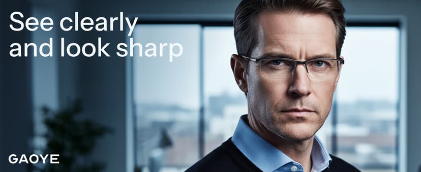 Gaoye Executive Style Reading Glasses Men - Durable Readers with Blue Light Filtering- Comfortable Fit with TR90 Frames