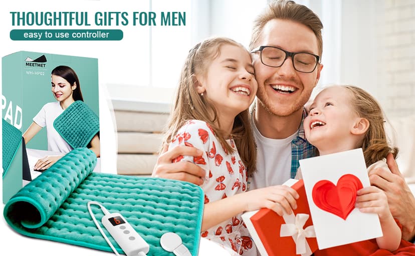 Electric Heating Pads for Back Neck Shoulder Pain Relief, Gifts for Women, Men, Mom, Dad, Christmas, Mothers Day, Fathers Day with Auto Shut Off & 6 Heat Settings, Moist Dry Heat Options