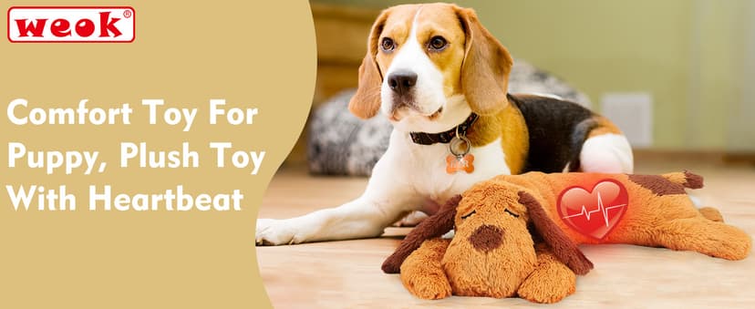 Heartbeat Puppy Toy, Comfort Cuddler Pillow, Dog Anxiety Relief Calming Aid,Heartbeat Stuffed Toy for Dogs,Puppy Heartbeat Toy Sleep Aid,Dog Heartbeat Toy for Pet
