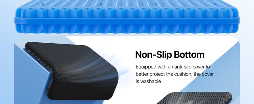 Gel Seat Cushion, Cooling seat Cushion (Super Large & Thick), Breathable Honeycomb Design Absorbs Pressure Points Seat Cushion, Gel Cushion for Office Chair, Home Car seat Cushion for Wheelchair