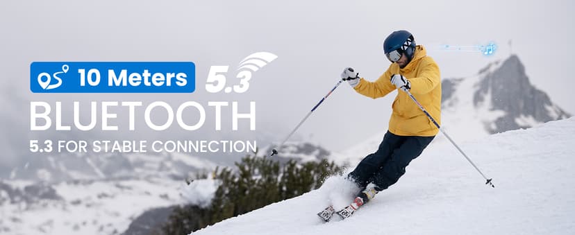 OutdoorMaster Update Ski Helmet Headphones, True Wireless Bluetooth with Storage Case, Drop-in HD Speaker Chip Compatible with Audio Ready Snowboard Helmets with Built-in Mic - Navy Blue
