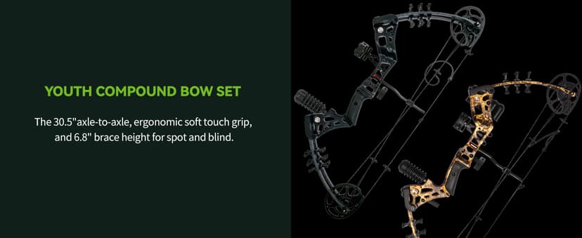 Youth Compound Bow Set 15-45 Lbs for Teens and Beginner, Package with Archery Hunting Equipment, Max Speed 260fps, Adjustable, Right Hand