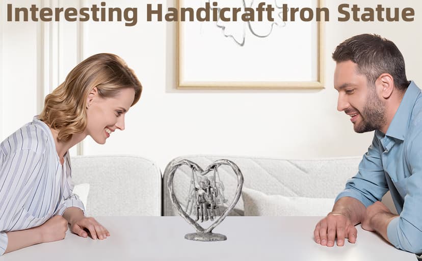 25th/Silver Anniversary Wedding Gifts for Wife/Her/Him,Valentine's Day/Birthday/Wedding Gifts for Couples,Heart Sculpture/Figurine,Handcrafted Antique Silver Metal Couple Statue Decor B0FP2Z3KQD