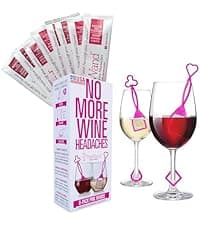 PureWine The Wand Wine Purifier - Red & White Wine Filters for Histamines & Sulfites, Sulfite Remover Sticks, Helps Allergies & Headaches, Gift Accessories for Women & Men - 8 Wands, Silver