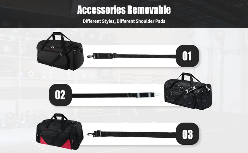 uarition Gym Bag for Men - 55L Black Durable Large Duffle Bag for Travel, Workout, Fitness & Sport