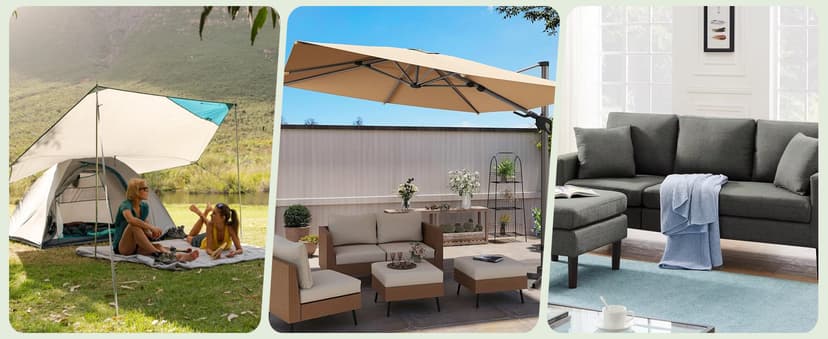 Foreate 600D Waterproof Canvas Fabric by The Yard 58” W Outdoor Upholstery Fabric for Chairs Indoor Polyester Material Patio Cushion Furniture Cover DIY Sewing, 1 Yard Light Grey