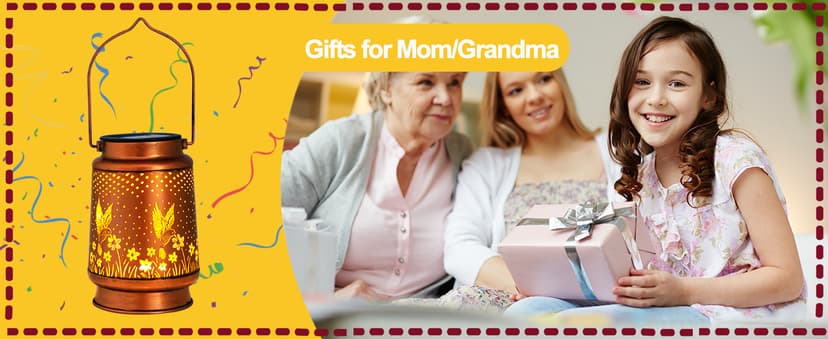 Hummingbird Birthday Gifts for Women Mom Grandma Solar Lanterns Outdoor Waterproof Garden Decor Metal Hanging LED Decorative Light for Patio Yard Lawn Backyard Front Porch Gardening Gifts