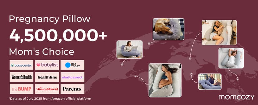 Momcozy Pregnancy Pillows for Sleeping, U Shaped Full Body Maternity Pillow with Removable Cover - Support for Back, Legs, Belly, HIPS for Pregnant Women, 57 Inch Pregnancy Pillow for Women, Grey