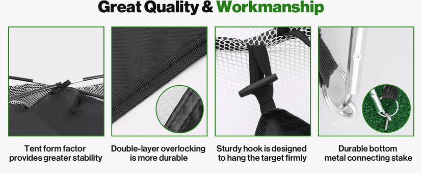 Golf Net: 10 x 7ft Golf Hitting Practice Net for Backyard Driving, Indoor & Outdoor Chipping Training Net with Mat, Targets & Balls, Ideal Gifts for Christmas Him Men Dad Husband Grandpa Boys Golfers