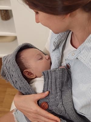 XMWEALTHY Newborn Baby Wrap Swaddle Blanket Knit Sleeping Bag Sleep Sack Stroller Wrap for Baby(Beige) (0-6 Month)