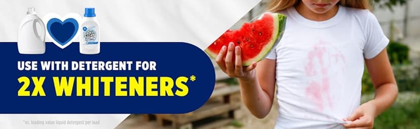 OxiClean White Revive Whitener & Stain Remover Liquid Additive, Water-Activated Oxygen Bleach for Laundry, 45 fl oz