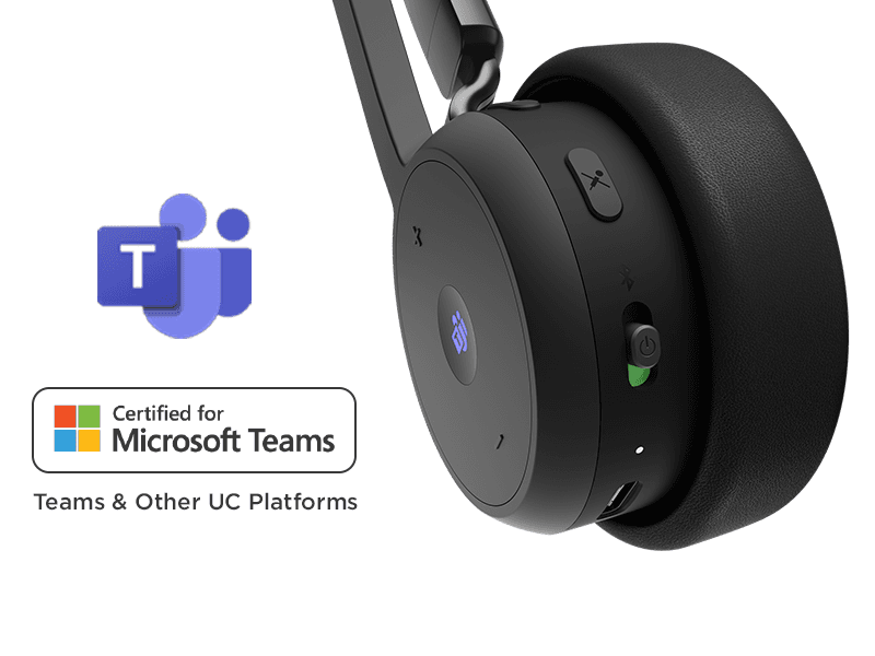 Lenovo Wireless VoIP Headset Teams Certified, Noise-Canceling Mic, Bluetooth 5.3 Multipoint, USB-A Receiver, 31-Hour Talk & 60-Hour Playback, Lightweight Over-Ear Design, Replaceable Earcups