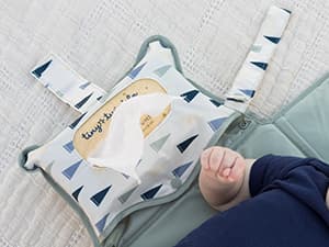 Tiny Twinkle Portable Diaper Changing Pad | Waterproof, Wipeable & Compact Baby Changing Pad for Travel | Smart Wipes Pocket & Organized Storage| Newborn Shower Gift (Sage Checkers) B0DDT2VW7T