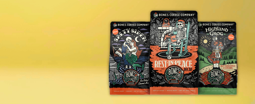 Bones Coffee Company NEW World Tour Sample Pack, Single-Origin Flavored Coffee Low Acid Medium Roast Arabica Beans Specialty Coffee Gifts Compatible Auto Drip and French Press, 4 oz Pack of 5 Ground B0BBY6V5T3