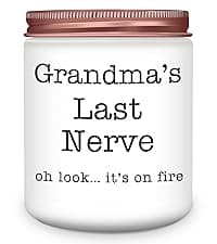 Homsolver Gifts for Grandma from Granddaughter Grandson, Christmas, Birthday, Mother and Grandparents Day, Lavender Scented Candles, Grandma’s Last Nerve