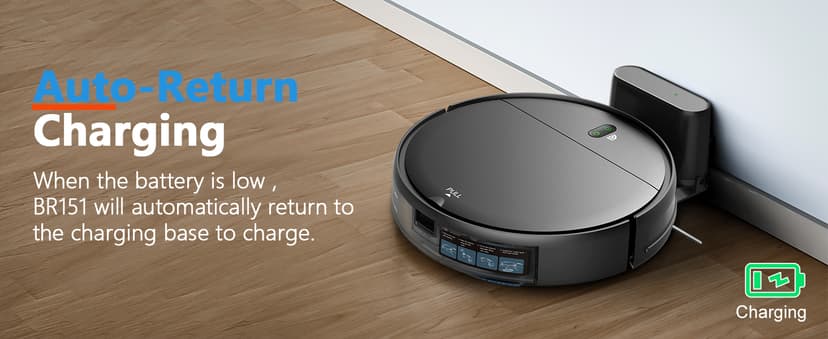 Robot Vacuum and Mop Combo, 2 in 1 Robotic Vacuum Cleaner with Schedule, App/Alexa/Voice Control, Slim 2.87", Self-Charging, 2300 Pa Suction & Long Runtime, Ideal for Hard Floor, Pet Hair, Carpet