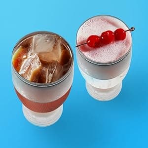 Host Freeze Beer Glasses, Freezable Beer Gifts for Men, Double Wall Insulated Pint Set, Tumbler for Cold Drinks, 16, Set of 2, Gray