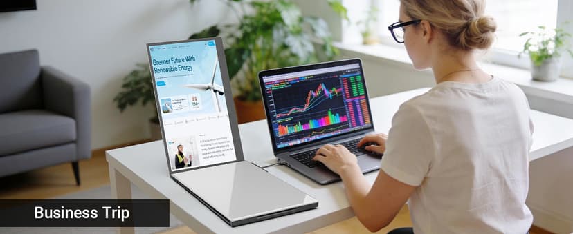15.6" Laptop Screen Extender, 1080P FHD Triple Portable Monitor for Laptops, Ultra-Slim Travel Dual Monitor Fit for 13-17.3" Laptops, USB-C Plug&Play Extended Screen Compatible with Win/Mac/Android