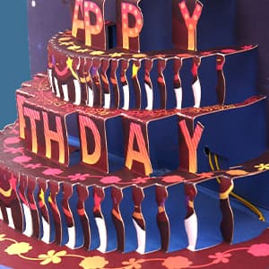 INPHER Birthday Cards Fireworks Pop Up Cake Light and Music Happy Birthday Gifts Decorations for Women, Men, Mom, Grandma