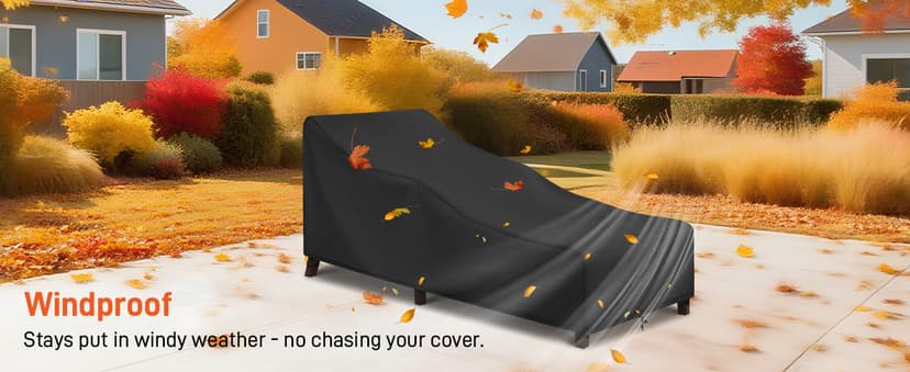 Arcedo Patio Chaise Lounge Cover Water Resistant, 2 Pack of Pool Lounge Chair Covers for Outside Stackable Cushions and Outdoor Furniture, 80" x 30" x 26" H, Black