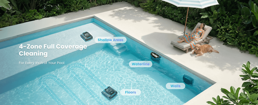 (2025 Upgrade) Aiper Scuba S1 Robotic Pool Cleaner, Wall & Waterline Cleaning, Double Filtration, Extended 180-Min Battery Life, Smart Navigation, App Support, OTA Upgrade