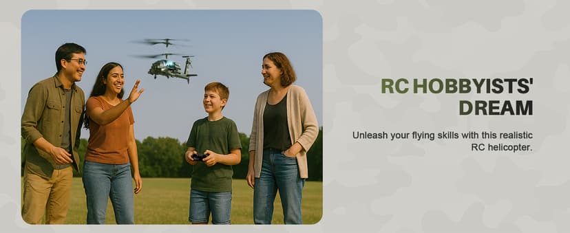 SYMA RC Helicopters, S51H Remote Control Helicopter 2.4GHz Military Army Toys for Boys Girls Kids with Altitude Hold, One Key Take Off/Landing, LED Light, Low Battery Reminder