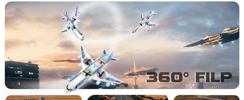 Rc Drone Remote Control Airplane -2.4GHz Foam V17 Jet Fighter Stunt,360° Drop-Resistant Stunt Spin Remote & Light RC Airplane with 2 Batteries for Kids Boys Girls (White)
