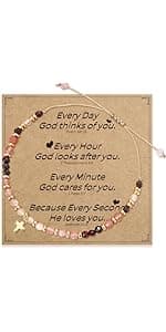 Christian Gifts for Women, Cross Bracelet, Christian Gifts, Inspirational Gifts for Women, Natural Stone Bracelets, Religious Gifts for Woman