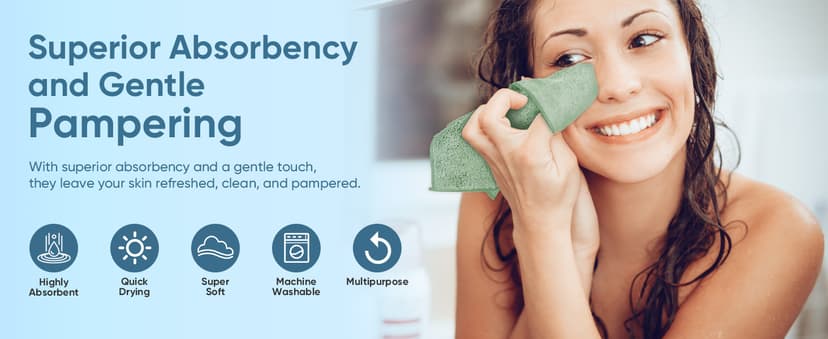 HOMEXCEL Microfiber Washcloths 12 Pack, Highly Absorbent and Soft Face Towel, Multi-Purpose Wash Cloths for Bathroom, Gym, Hotel, Spa and Kitchen, Multicolor 12x12 Inch