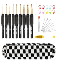 Aeelike Crochet Kit for Beginners Adults, Crochet Kits Include Yarn, 59pcs Crochet Starter Kit for Beginners Kids,Ergonomic Crochet Hooks 2.0-6.0 mm, Lace Steel Needles 0.6-1.9 mm