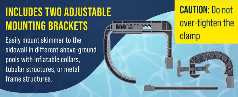 U.S. Pool Supply Pool Skimmer - Above Ground Pool Skimmer, Floating Pool Surface Skimmer, Pool Accessories - Clean Debris Basket, Wall Mount, Attaches to Inflatable Collars, Tubular and Metal Frames