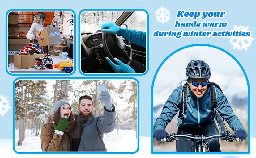 Handepo 50 Pairs Winter Gloves Bulk Knit Stretchy Warm Touchscreen Gloves Multicolor for Men Women Running Cycling Driving