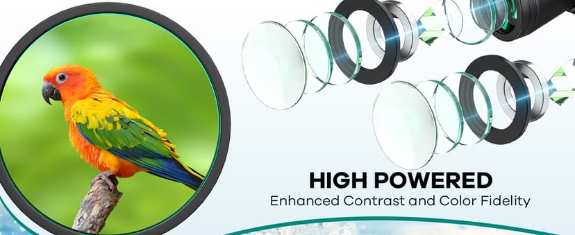 20x50 High Powered Binoculars for Adults, Waterproof Compact Binoculars with Low Light Vision for Bird Watching Hunting Camping Travel Cruise Hiking Sports Stargazing, Christmas Birthday Gifts for Men