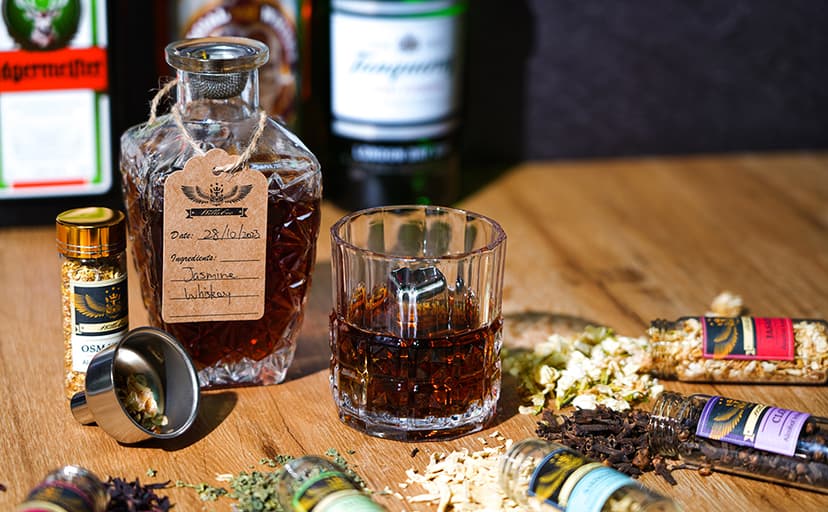 Alcohol Infusion Kit for Infusing Whiskey, Gin, Vodka, Tequila, Rum - DIY Your Own Flavored Spirits with Natural Ingredients - Anniversary, Birthday Gift for Men, Husband