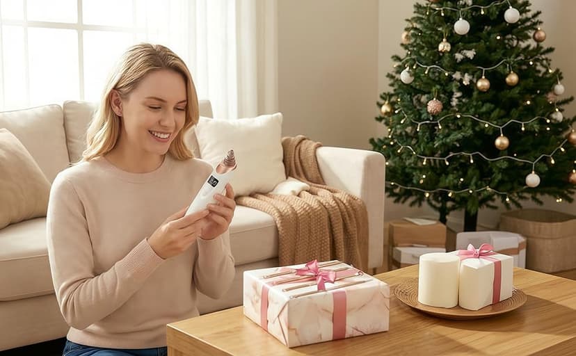 2026 Pore Vacuum, USB Rechargeable Blackhead Remover Vacuum,3 Levels Adjustable Pore Vacuum Blackhead Remover, with 5 Suction Power,6 Probes,Face Vacuum Pore Cleanser for Women & Men-White