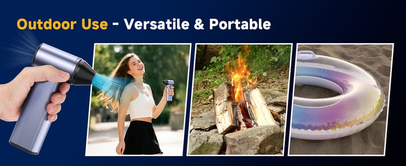 Compressed Air Duster with150,000RPM Brushless Motor, 8000mAh Battery, LED Light, 4-Gear Adjustable Electric Air Blower for Home, Car, Computer, Outdoor