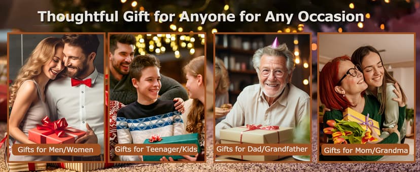 Birthday Gifts for Men Women,6-in-1 Cell Phone Stand Holder with Wireless Bluetooth Speaker & Wireless Charger,Alarm Clock for iPhone,HD Surround Sound Portable Bluetooth Speaker Gifts for Him Her