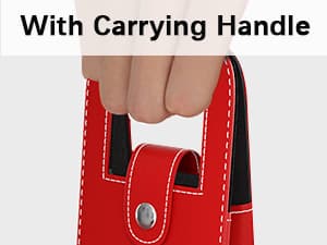 Wine Gift Bag, Reusable Leather Wine Tote Carrier, Single Bottle Champagne Beer Gift Bags Carrier for Birthday, Wedding, Picnic Party, Christmas Gifts (Red)