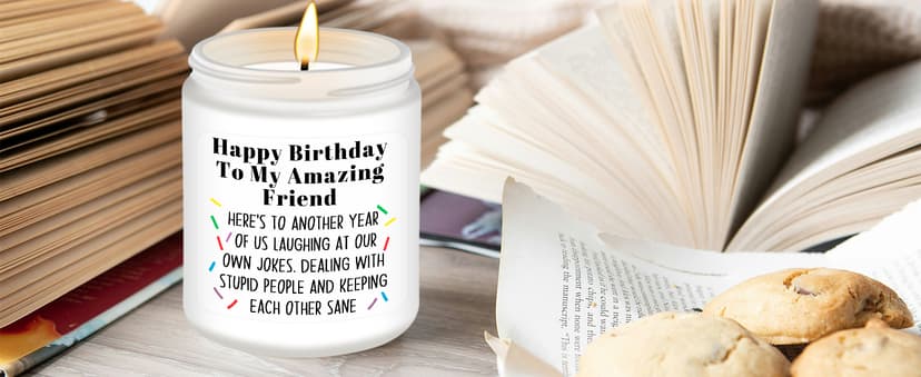 Homsolver Best Friend-Birthday Gifts for Women Men, Funny Friendship Gifts for Woman Candles, Birthday Gift for Friends Sister Bestie BFF Coworker Classmate, Funny Scented Candles
